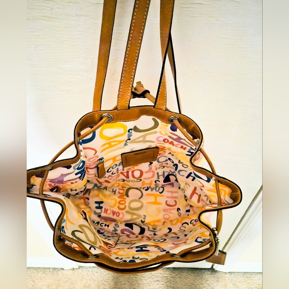 COACH: Striped Drawstring Backpack - Picture 5 of 9